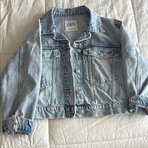 Zara Light Blue Denim Jacket Girls